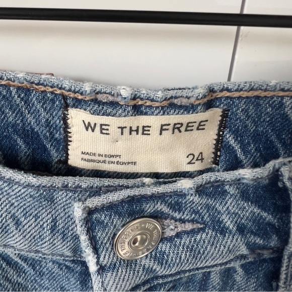 NWOT Free People We The Free Good Luck Mid-Rise Barrel Jeans in Barnyard Blue - Picture 7 of 7
